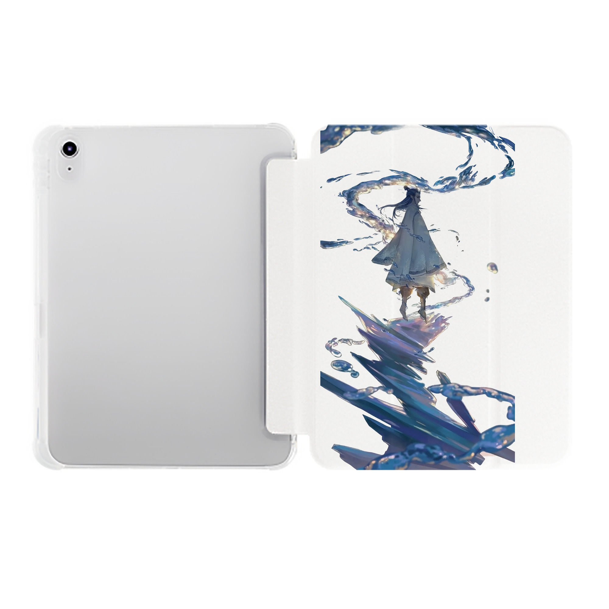 （画像用） Ne Zha 2 ナタ 魔童の大暴れ IPad ケース ペン収納付き 三つ折りスタンド PUレザー×シリコン 対応機種9.5/10.5/10.9インチ
